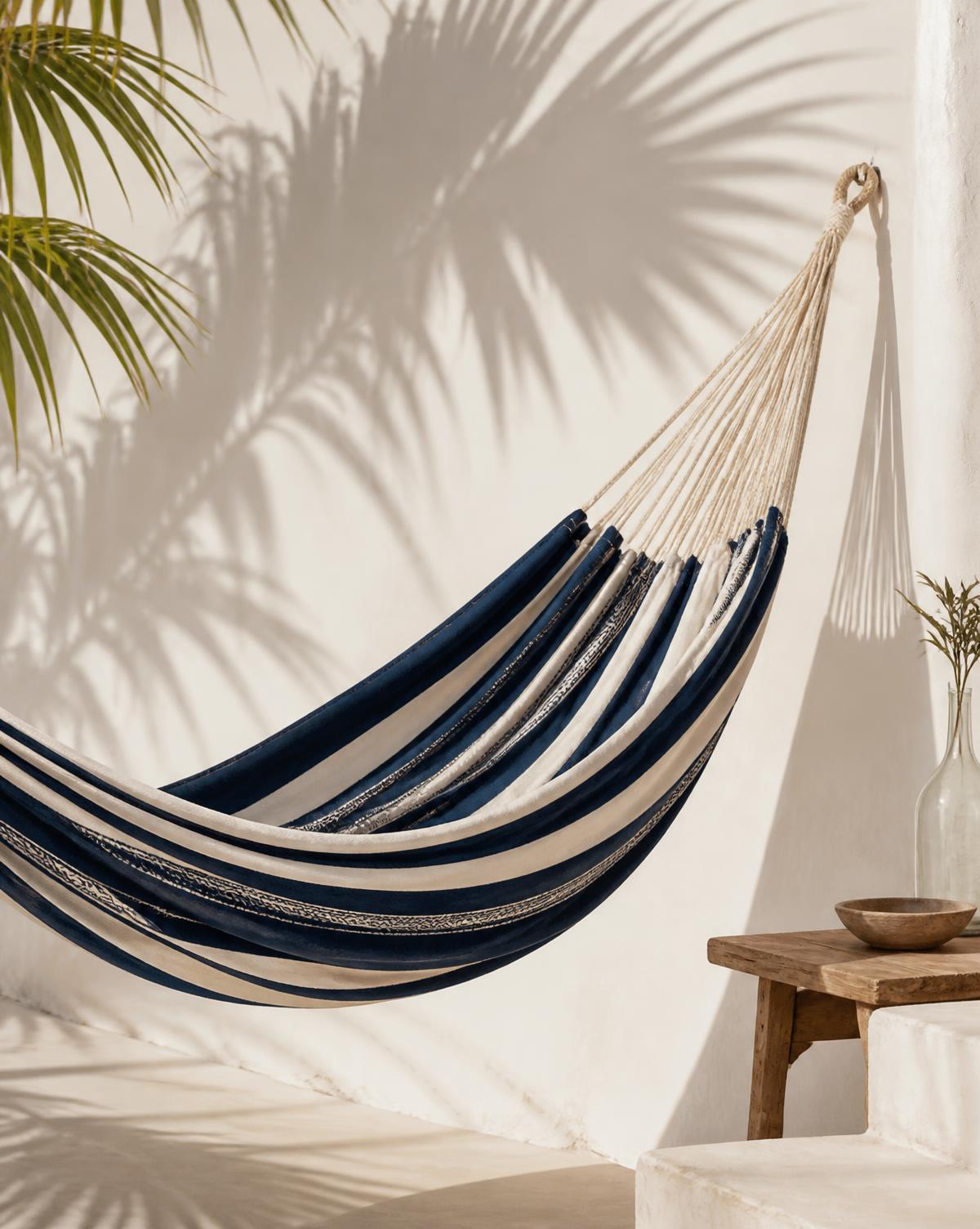 Guajira Indigo handwoven hammock by Wayuu Community